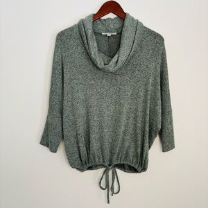 GREEN ENVELOPE | Heather Green Cozycore Layering Chic Cowl Neck Sweater | Size S